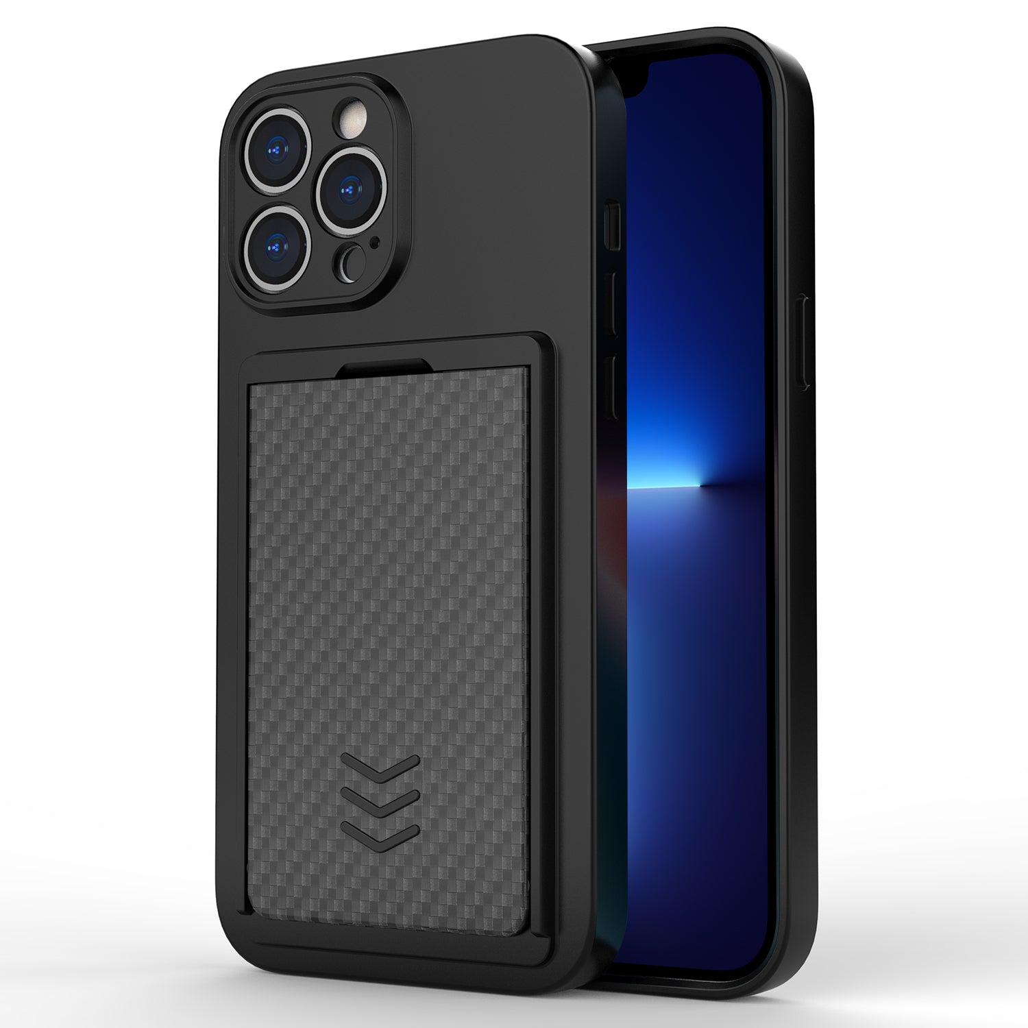 For iPhone 13 Pro Max Shockproof Phone Case TPU Cover with PC Slide Card Holder For iPhone 13 Pro Max Shockproof Phone Case TPU Cover with PC Slide Card Holder